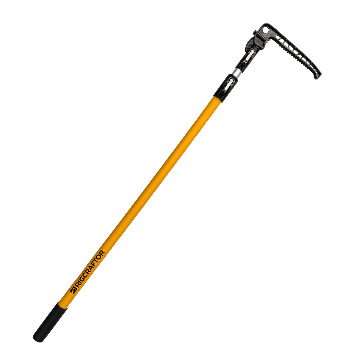 Cargo Pro Hook fully extended, yellow telescoping handle with serrated hook