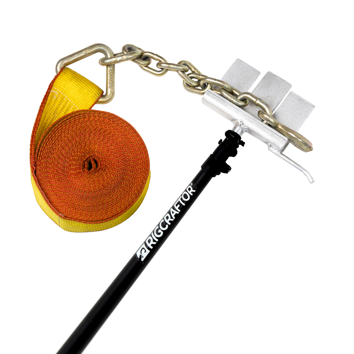 Reach High Loads Effortlessly with the 12-Foot Telescopic Handle
Easily position your straps over the tallest cargo with minimal effort—reducing physical strain and speeding up each operation for priceless time savings