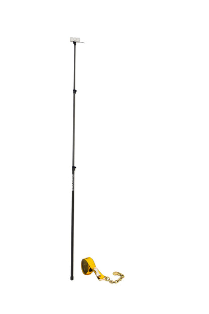 Telescopic pole with a yellow strap for trucks