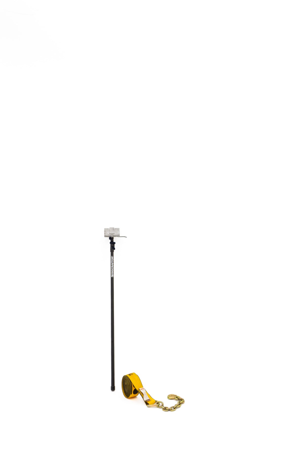 Telescopic pole with a yellow strap for truckers